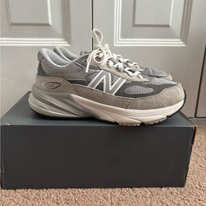 New Balance Gray and White Kids Sneakers
